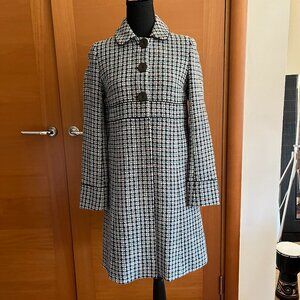 Maternity Wool-blend Patterned Mid-length Coat, Small